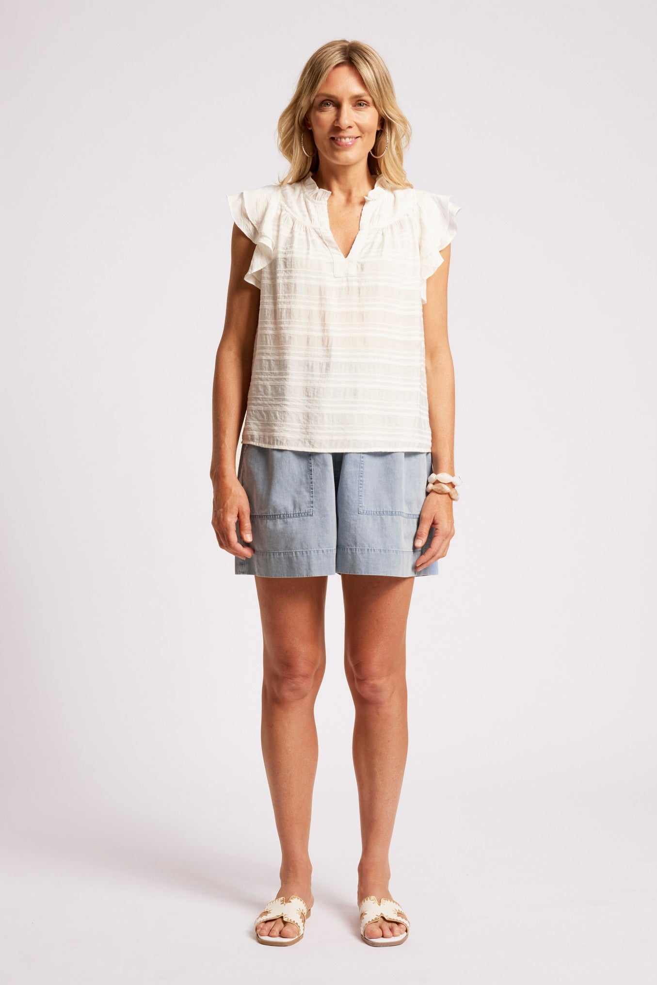 Sovana Frill Tank - White