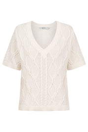 Casa Cable V Knit - White