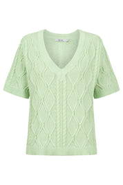 Casa Cable V Knit - Mint