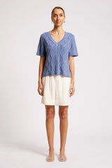 Casa Cable V Knit - Marine