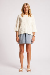 Casa Cable Jumper - White