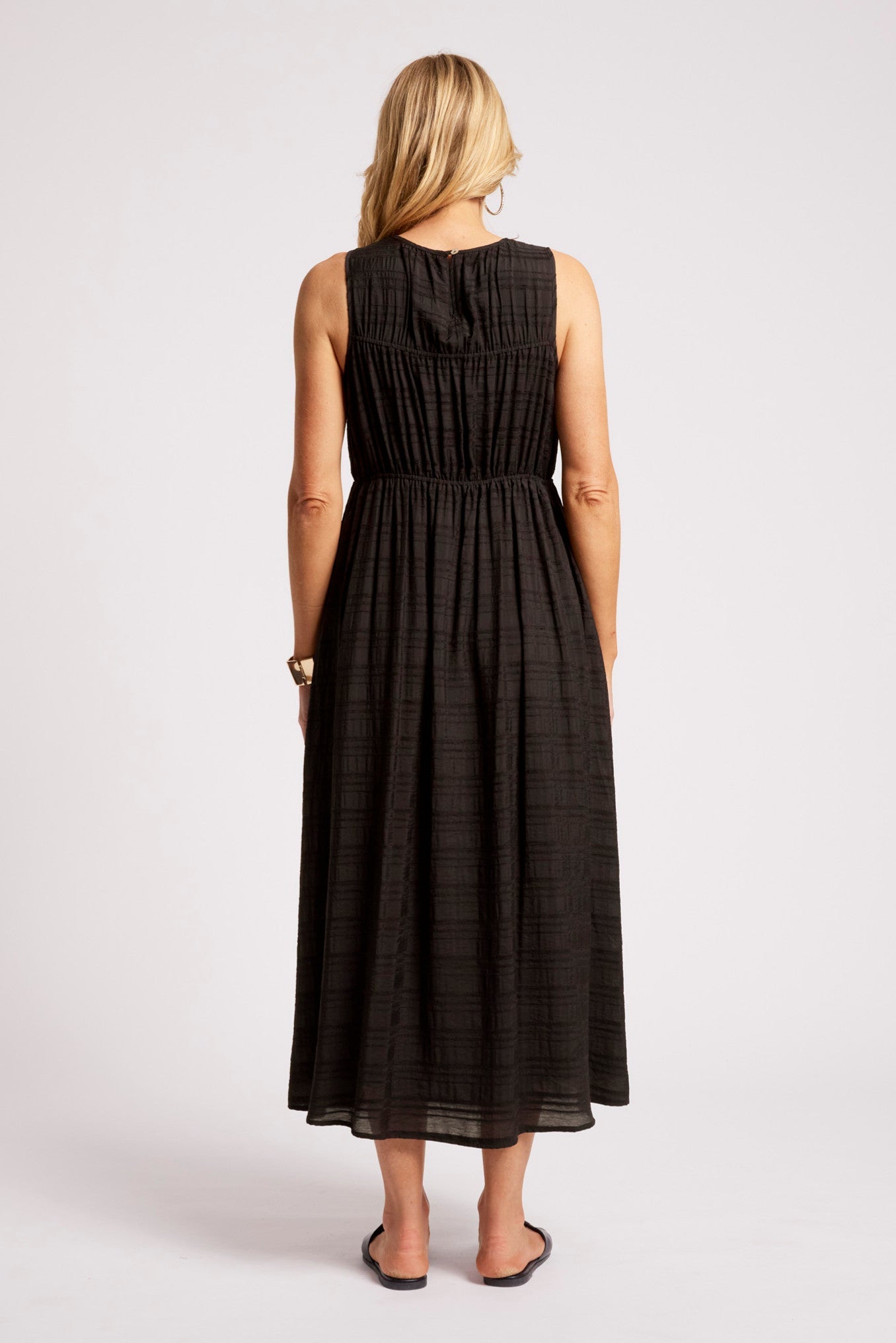 Sovana Ruched Maxi Dress - Black