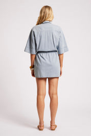 Roam Tie Shirt Dress - Denim