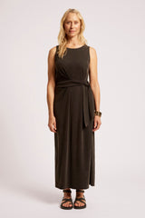 Caldera Wrap Tank Dress - Black