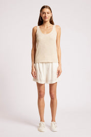 Casa Striped Tank - Dune / White