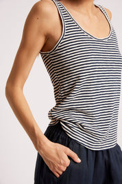 Casa Striped Tank - Indigo / White