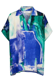 Palmera Collared Top - Seafoam