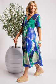 Palmera Tie Maxi Dress - Seafoam