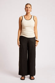 Maris Stitched Tank - Tusk / Black