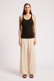 Maris Stitched Tank - Black / Tusk