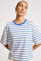 Paloma Striped Tshirt - Azure / White
