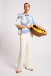 Paloma Striped Tshirt - Azure / White
