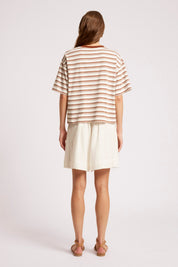 Paloma Striped Tshirt - Dune / White