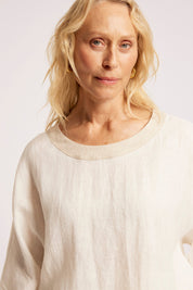Maris Relaxed Splice Top - White / Tusk