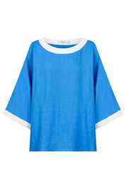 Maris Relaxed Splice Top - Marine / White