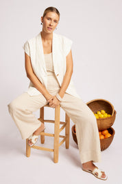 Maris Blazer Vest - White