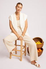 Maris Blazer Vest - White