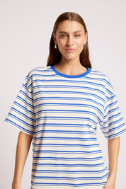 Paloma Striped Dress - Azure / White