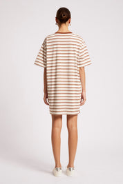 Paloma Striped Dress - Dune / White