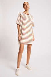 Paloma Striped Dress - Dune / White