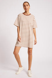 Paloma Striped Dress - Dune / White