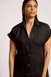 Maris Shirt Dress - Black