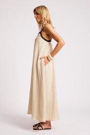 Maris Splice Tank Maxi Dress - Tusk / Black