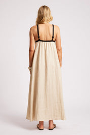 Maris Splice Tank Maxi Dress - Tusk / Black