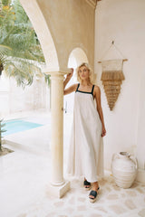 Maris Splice Tank Maxi Dress - Tusk / Black