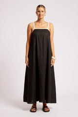 Maris Splice Tank Maxi Dress - Black / Tusk