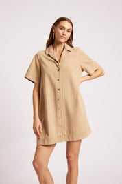 Dusk Denim Shirt Dress - Dune