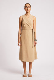 Dusk Denim Wrap Dress - Dune