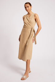 Dusk Denim Wrap Dress - Dune