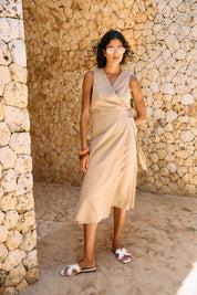 Dusk Denim Wrap Dress - Dune