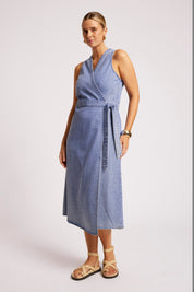 Dusk Denim Wrap Dress - Denim