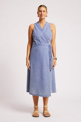 Dusk Denim Wrap Dress - Denim