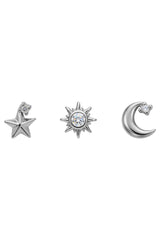 Heritage Trio Earrings - Moon Silver