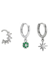 Heritage Trio Earrings - Emerald