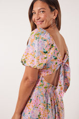 Flora Tie Dress - Sunset Hydrangea