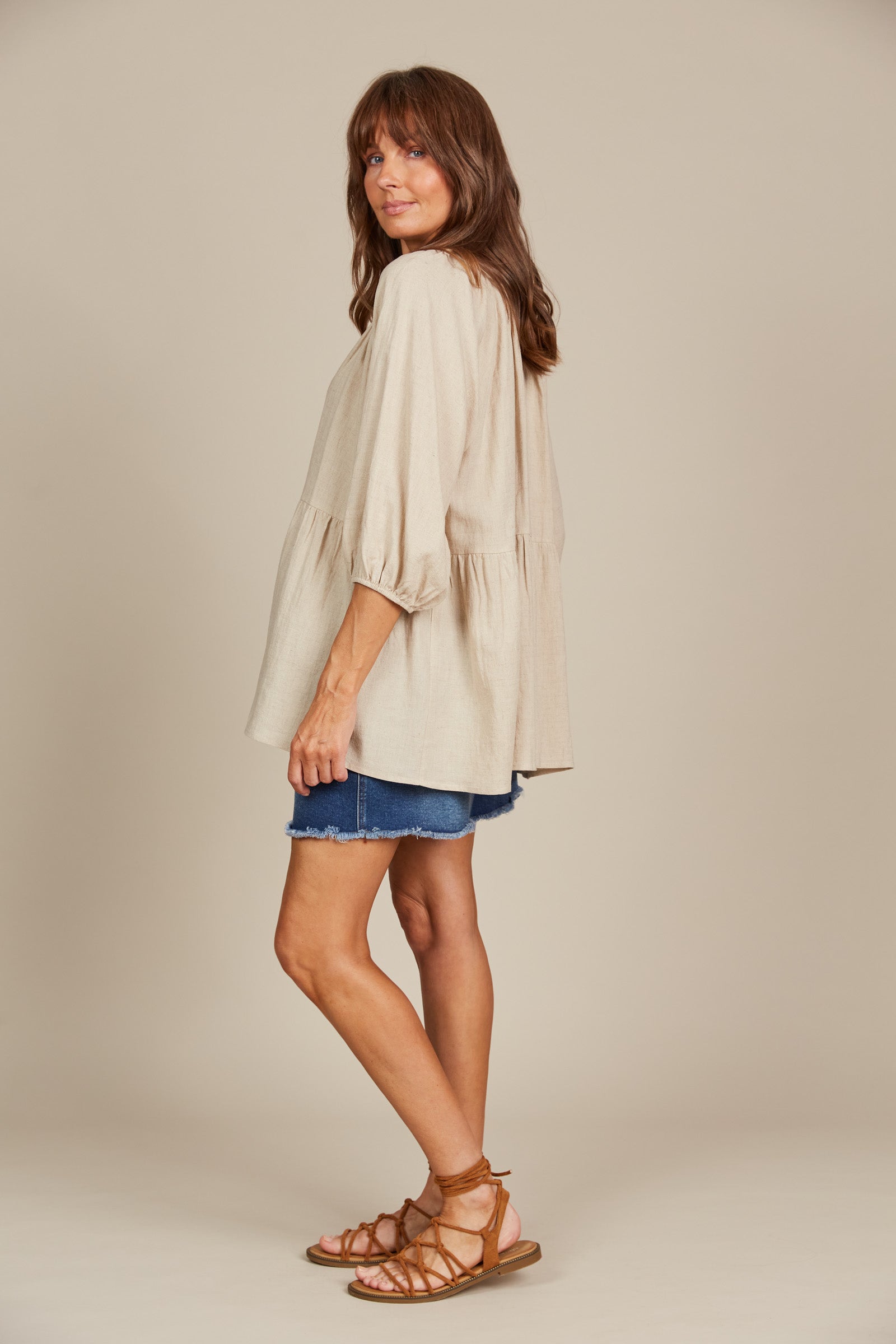 Amelie Button Top - Canvas