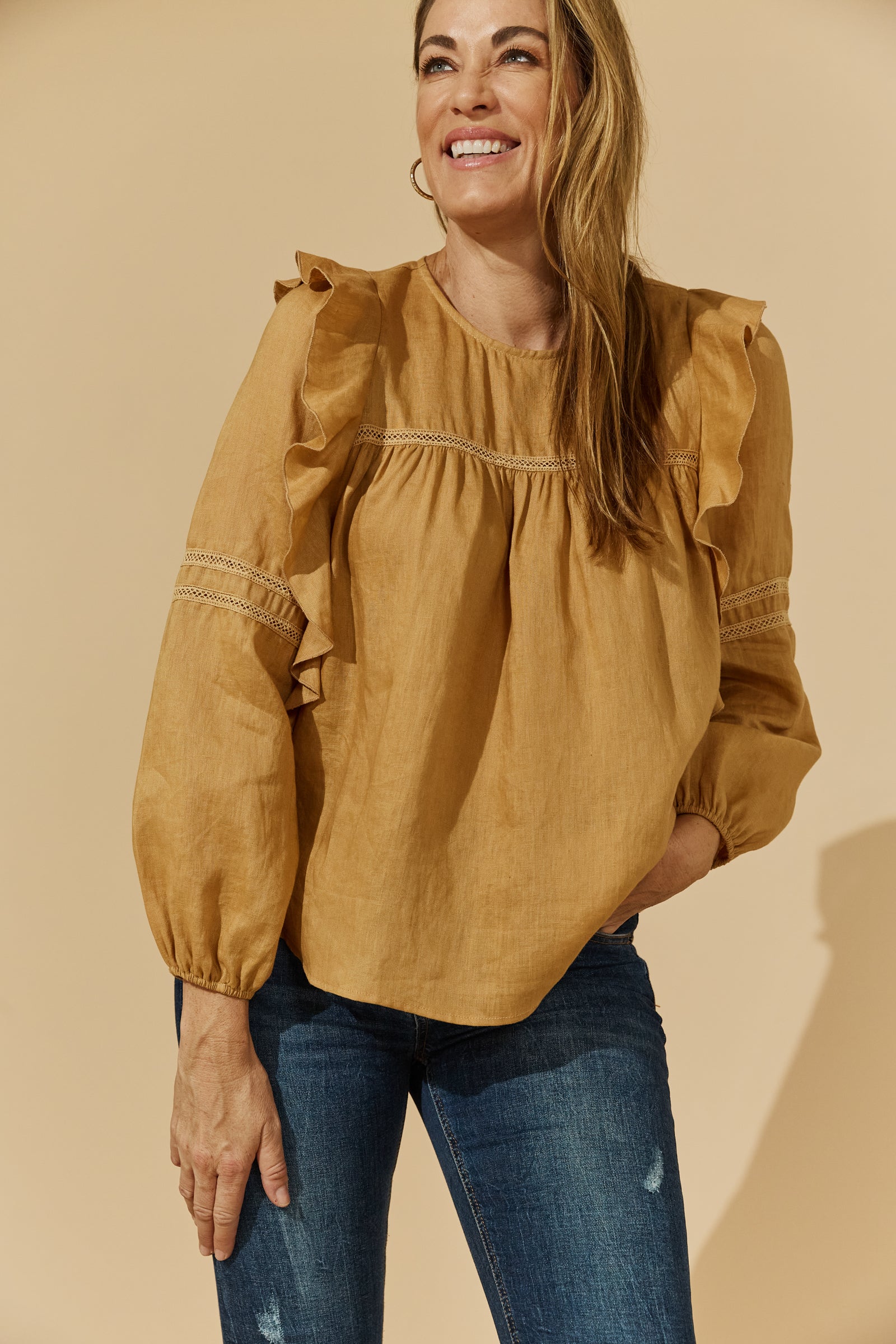 Honesty Peasant Top - Cinnamon