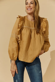Honesty Peasant Top - Cinnamon