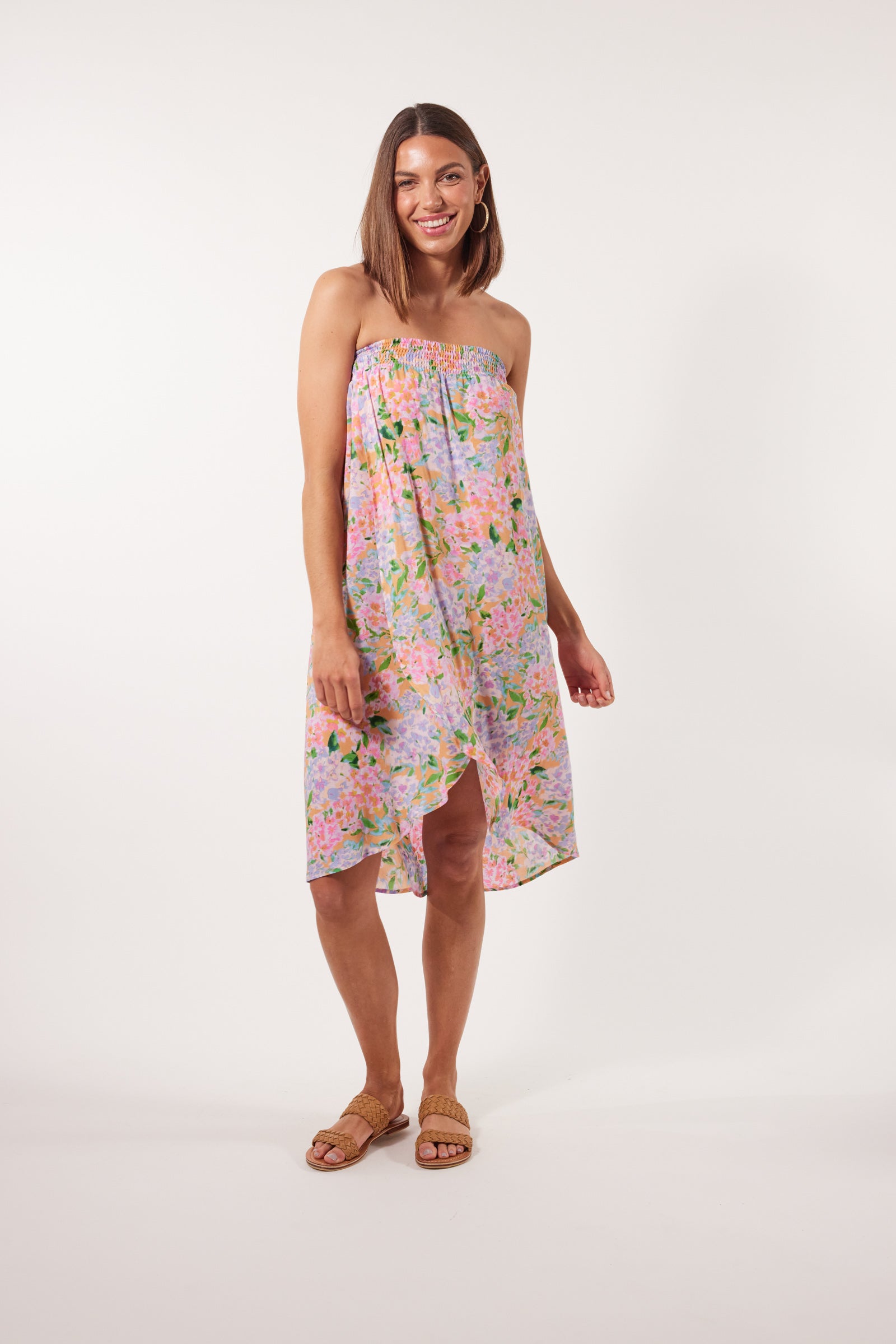 Botanical Midi Skirt - Sunset Hydrangea