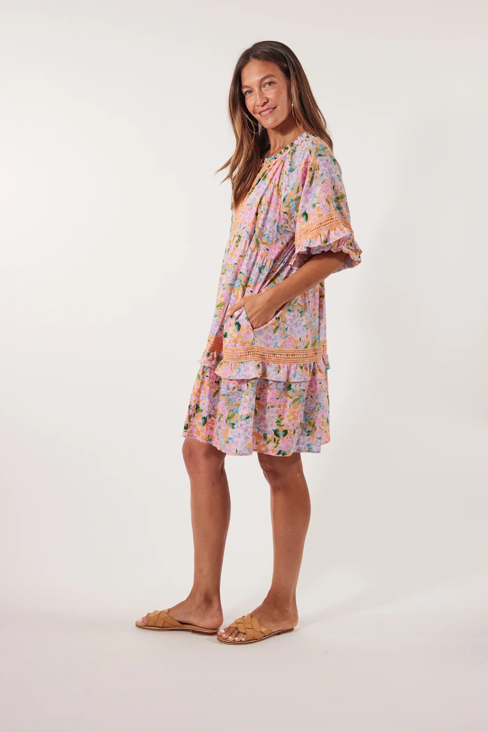Flora Lace Dress - Sunset Hydrangea