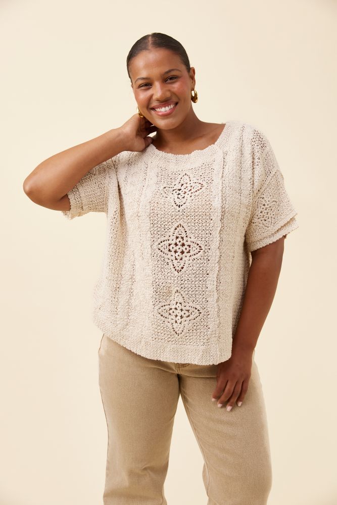 Maggie Crochet Top - Canvas