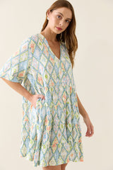 Ingrid Button Dress - Tile
