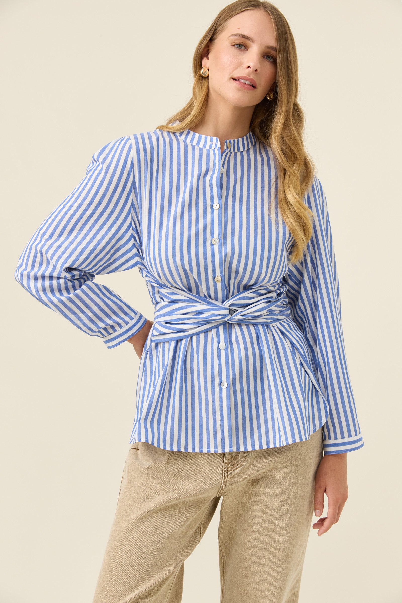 Quinn Wrap Shirt - Cobalt