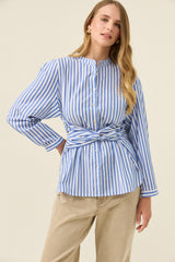 Quinn Wrap Shirt - Cobalt