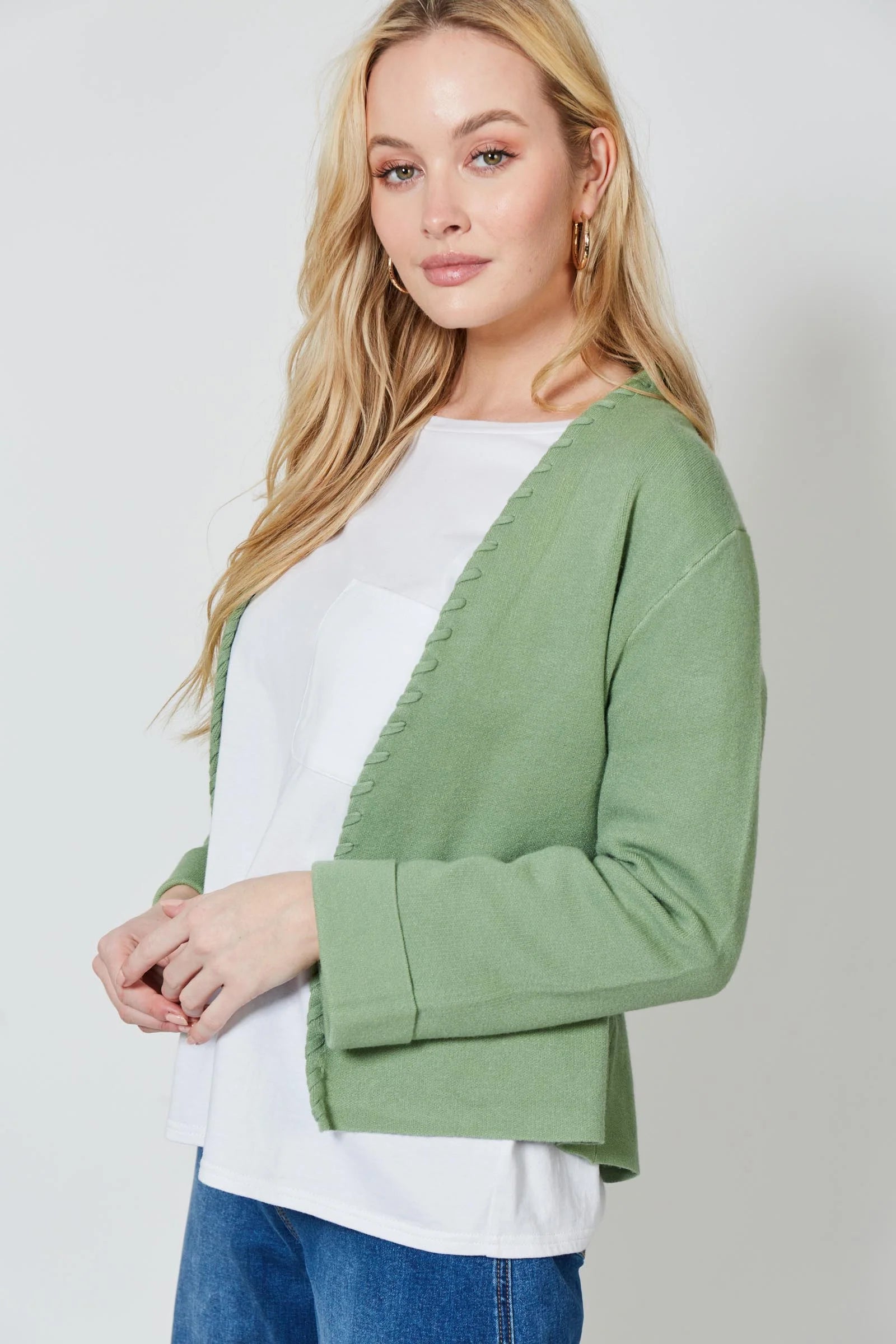 Ines Tie Cardigan - Moss