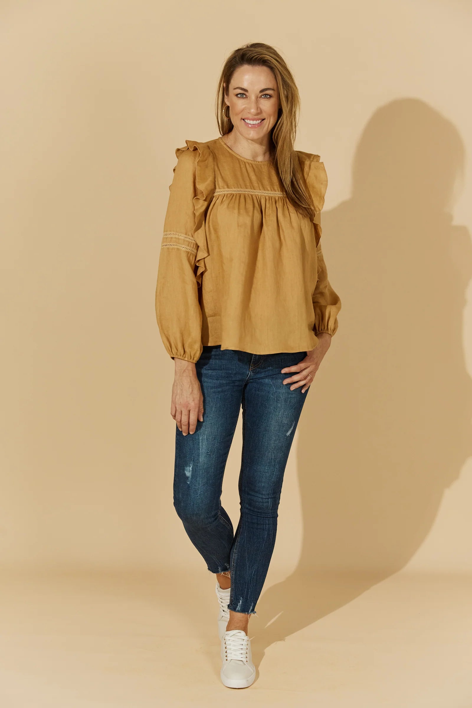 Honesty Peasant Top - Cinnamon